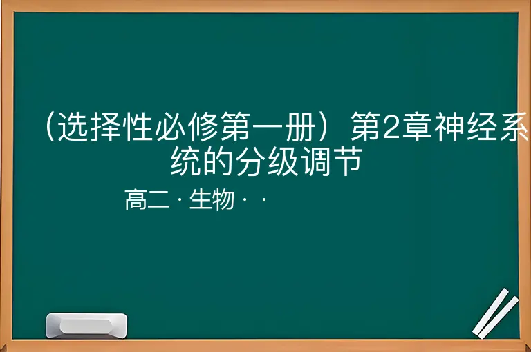 （选择性必修第一册）第2章神经系统的分级调节-高二-生物--
