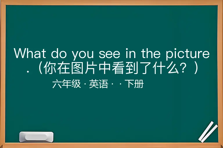 What do you see in the picture.（你在图片中看到了什么？）-六年级-英语-下册-